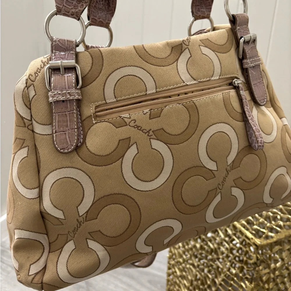 Coach Signature Brown and Tan Tote